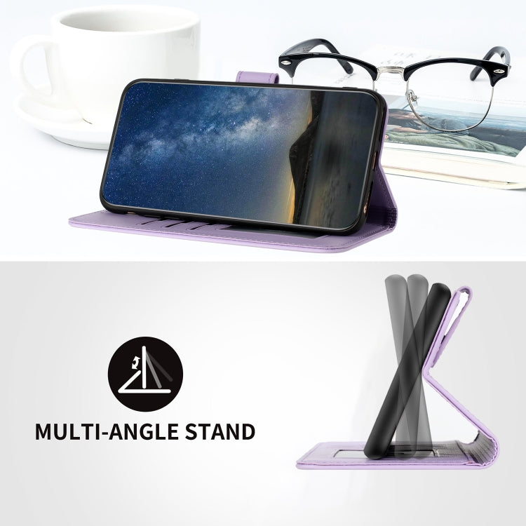 For iPhone 16e Datura Flower Embossed Flip Leather Phone Case(Purple) by bashfashion