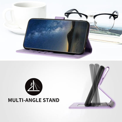 For iPhone 16e Datura Flower Embossed Flip Leather Phone Case(Purple) by bashfashion