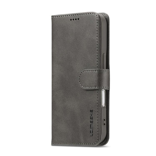 LC.IMEEKE Calf Texture Horizontal Flip Leather Case For iPhone 17(Grey) by LC.IMEEKE