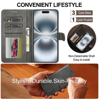 LC.IMEEKE Calf Texture Horizontal Flip Leather Case For iPhone 17(Grey) by LC.IMEEKE