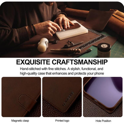 LC.IMEEKE Calf Texture Horizontal Flip Leather Case For iPhone 17 Pro Max(Brown) by LC.IMEEKE
