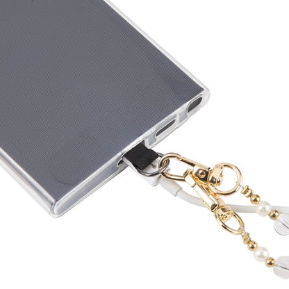 Mobile Phone Anti-lost Long Chain Flash Diamond Pearl Crossbody Lanyard(Pink) by bashfashion