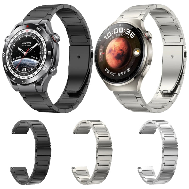 For Huawei Watch 4 / 4 Pro 22mm Flat Buckle Titanium Alloy Watch Band(Black) by bashfashion