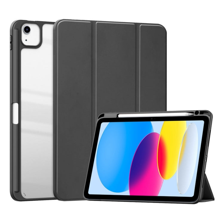 For iPad 2025 / 2022 ZGA Tri-Fold Voltage Smart Leather Tablet Case(Black) by ZGA