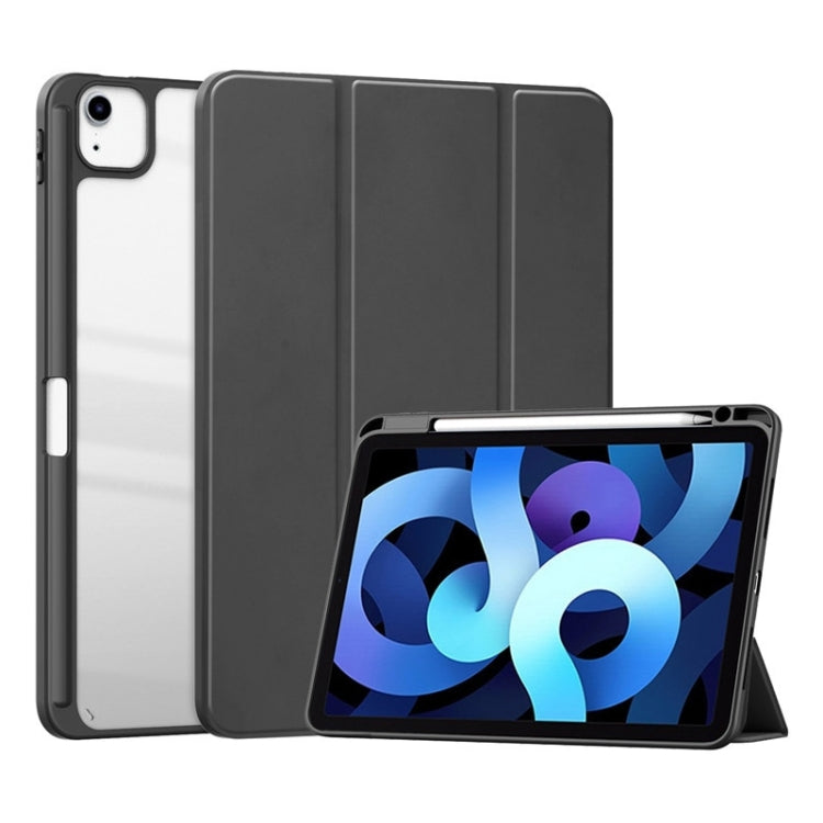 For iPad Air 10.9 2022 / 2020 ZGA Tri-Fold Voltage Smart Leather Tablet Case(Black) by ZGA