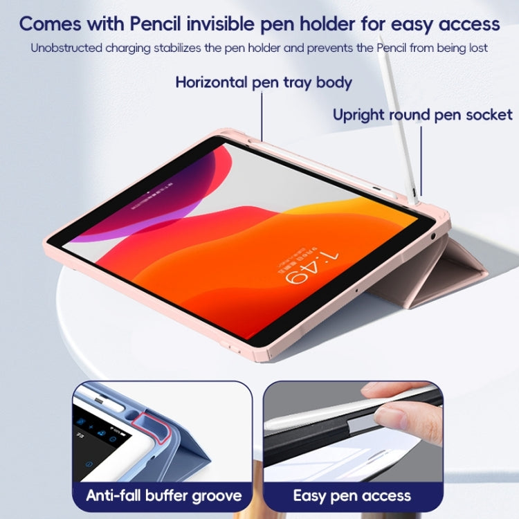 For iPad 10.2 2021/2020/2019 ZGA Tri-Fold Voltage Smart Leather Tablet Case(Ice Blue) by ZGA