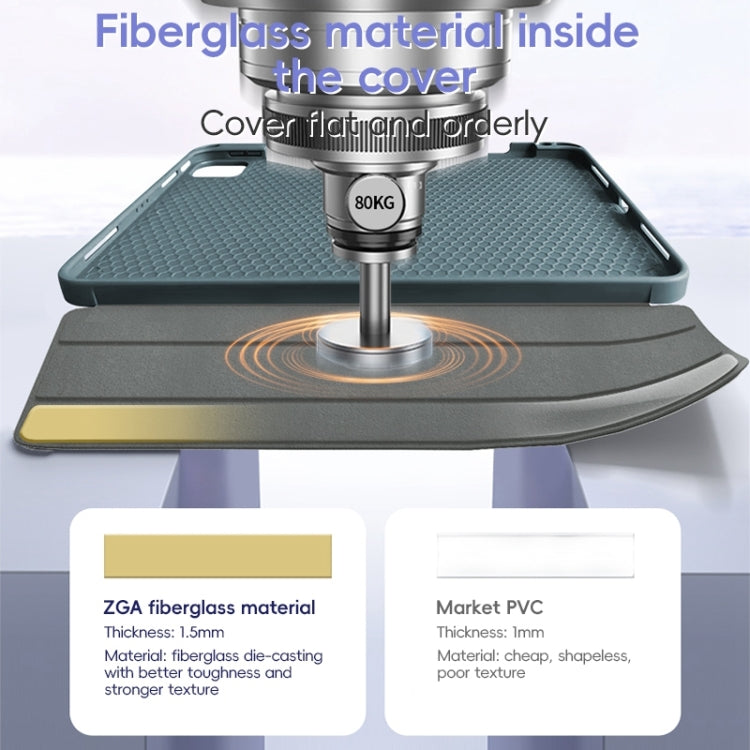 For iPad 2025 / 2022 ZGA Tri-Fold Voltage Smart Leather Tablet Case(Blue) by ZGA