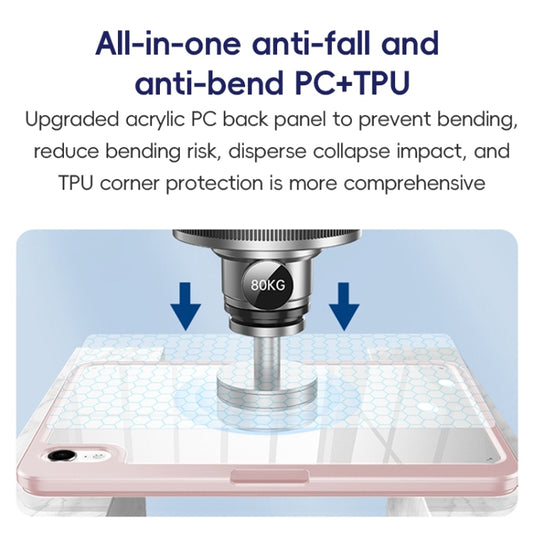 For iPad Pro 12.9 2022/2021/2020 ZGA Tri-Fold 360 Rotation Smart Leather Tablet Case(Blue) by ZGA