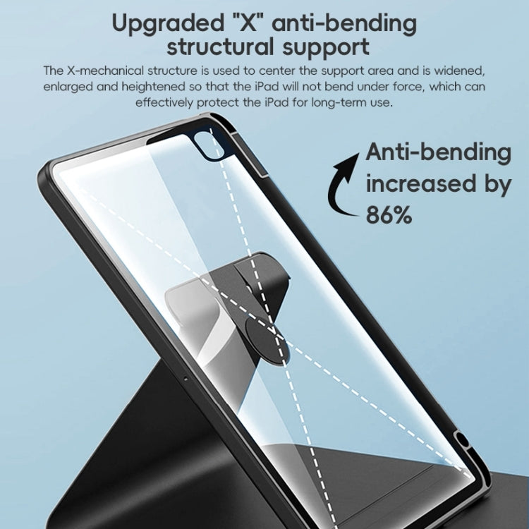 For iPad 2025 / 2022 ZGA Tri-Fold 360 Rotation Smart Leather Tablet Case(Blue) by ZGA