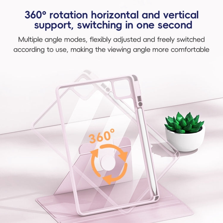 For iPad mini 6 / mini 2024 ZGA Tri-Fold 360 Rotation Smart Leather Tablet Case(Blue) by ZGA