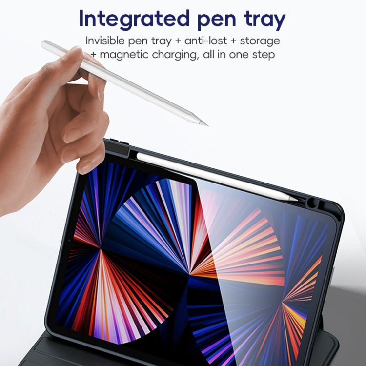 For iPad 2025 / 2022 ZGA Tri-Fold 360 Rotation Smart Leather Tablet Case(Blue) by ZGA