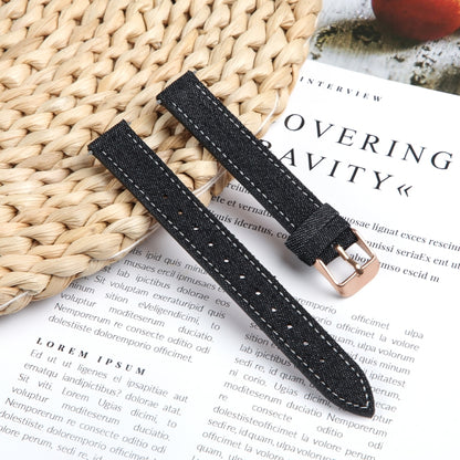 For Garmin Lily 2 14mm Linen Fabric Leather Watch Band(Black) by bashfashion