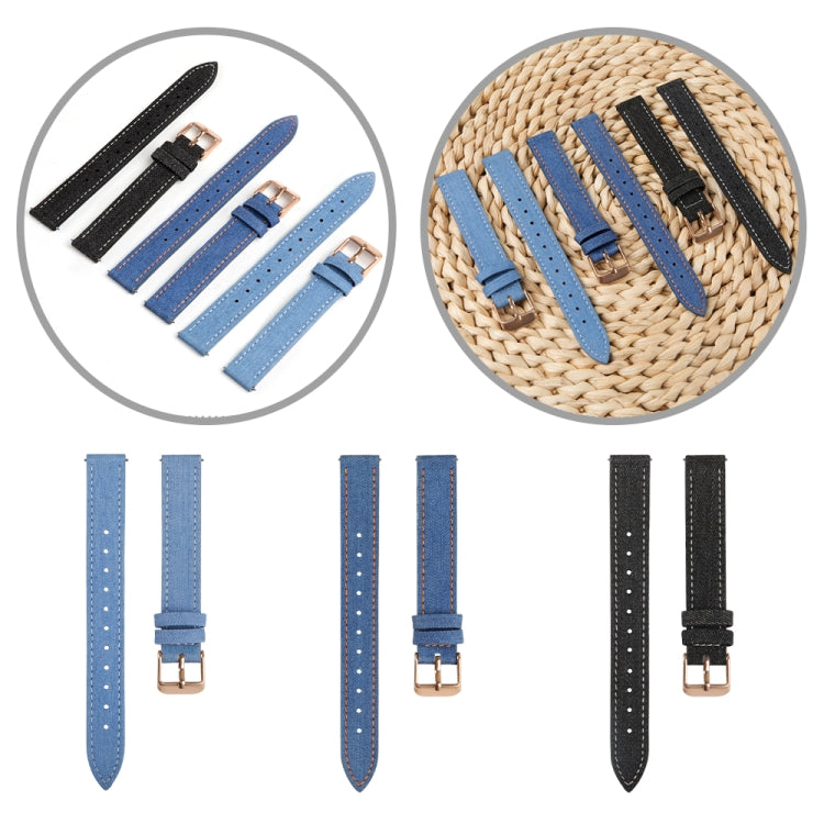 For Garmin Lily 2 14mm Linen Fabric Leather Watch Band(Black) by bashfashion