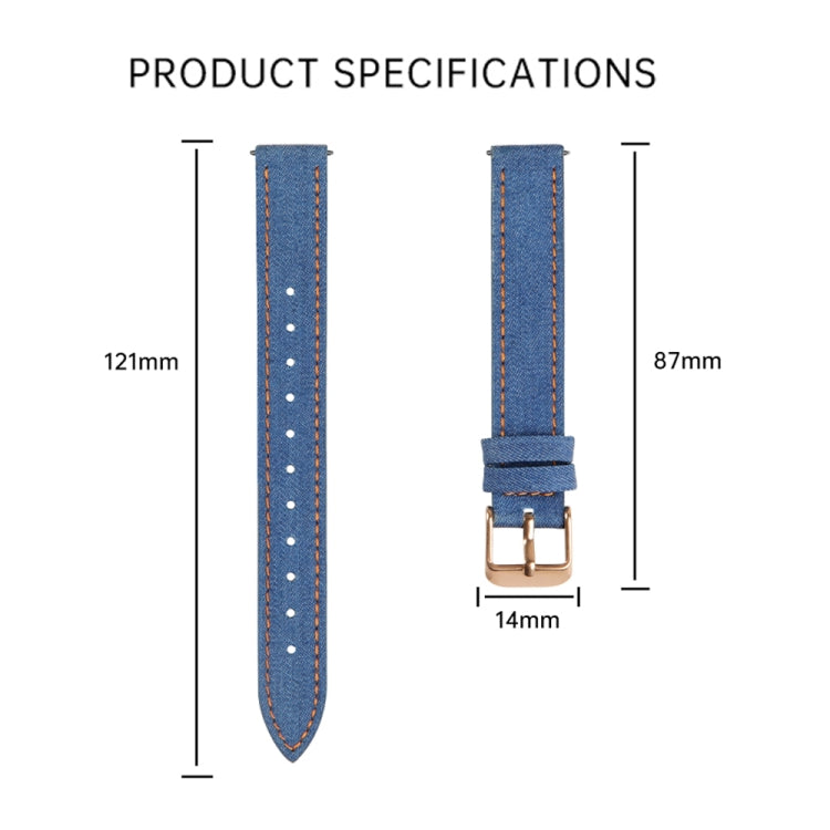 For Garmin Lily 2 14mm Linen Fabric Leather Watch Band(Black) by bashfashion