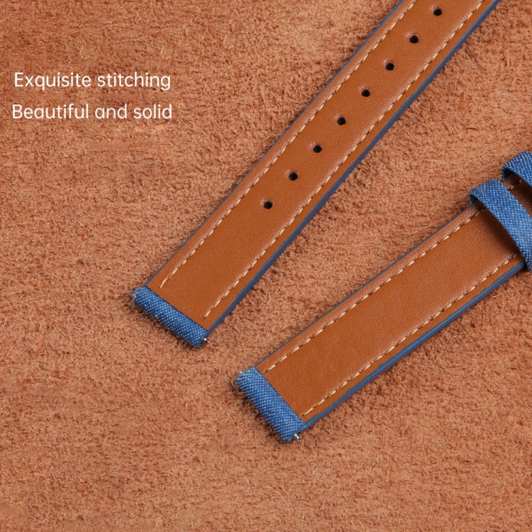 For Garmin Lily 2 14mm Linen Fabric Leather Watch Band(Black) by bashfashion