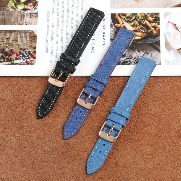 For Garmin Lily 2 14mm Linen Fabric Leather Watch Band(Black) by bashfashion