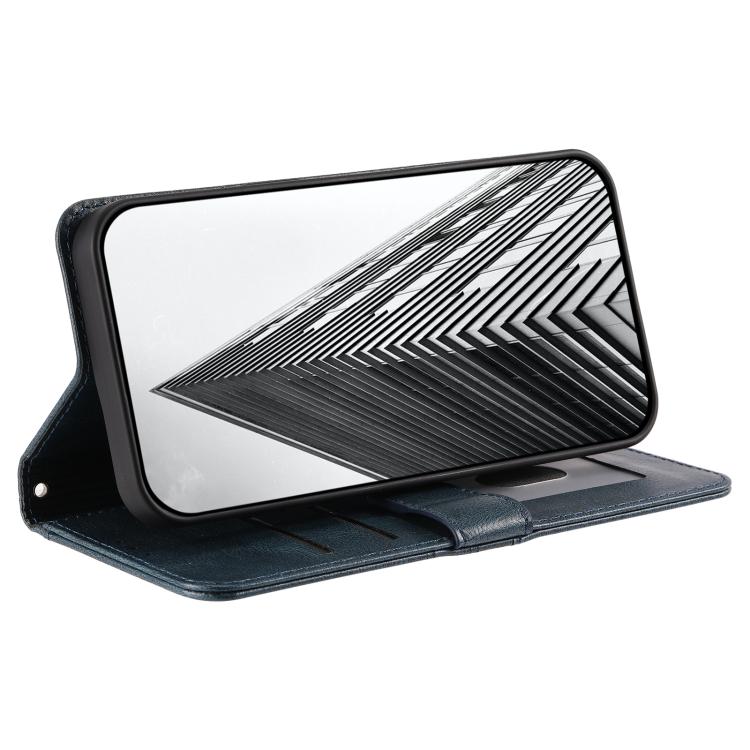 For iPhone 16e Simple 6-Card Wallet Leather Phone Case(Navy Blue) by bashfashion