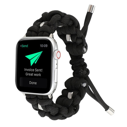 For Apple Watch SE 2023 40mm Screw Nut Braided Paracord Watch Band(Black) by bashfashion