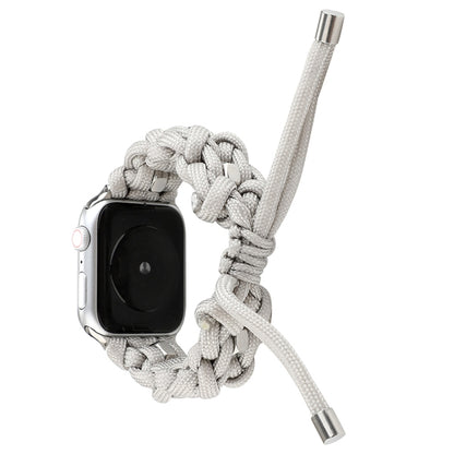 For Apple Watch SE 2023 40mm Screw Nut Braided Paracord Watch Band(White) by bashfashion