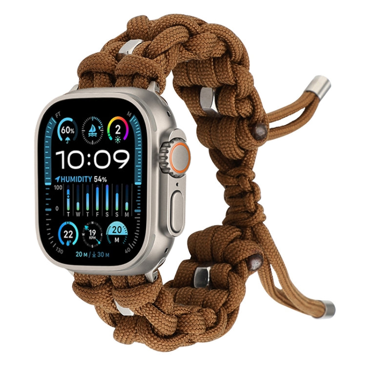 For Apple Watch Ultra 49mm Screw Nut Braided Paracord Watch Band(Coffee) by bashfashion