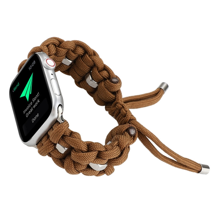 For Apple Watch Ultra 49mm Screw Nut Braided Paracord Watch Band(Coffee) by bashfashion