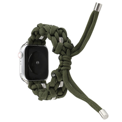 For Apple Watch Ultra 49mm Screw Nut Braided Paracord Watch Band(Green) by bashfashion