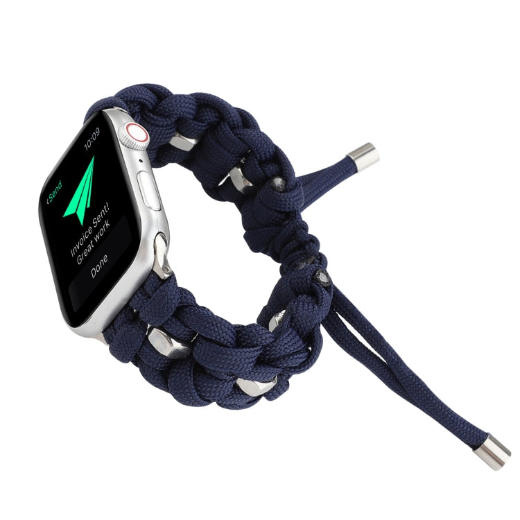 For Apple Watch Series 8 41mm Screw Nut Braided Paracord Watch Band(Blue) by bashfashion