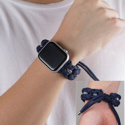 For Apple Watch Series 8 45mm Screw Nut Braided Paracord Watch Band(Blue) by bashfashion