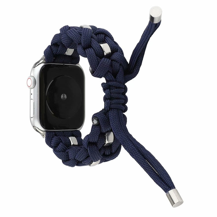 For Apple Watch Series 6 40mm Screw Nut Braided Paracord Watch Band(Blue) by bashfashion