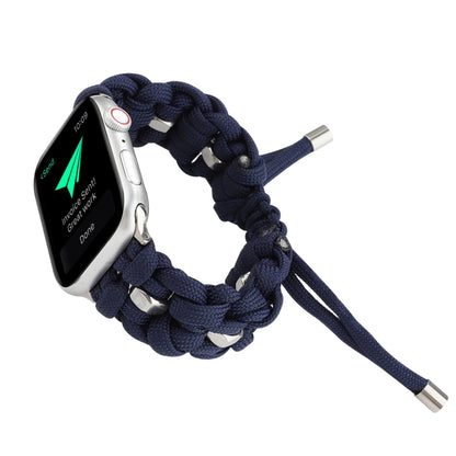 For Apple Watch Series 6 40mm Screw Nut Braided Paracord Watch Band(Blue) by bashfashion