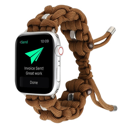 For Apple Watch Series 6 40mm Screw Nut Braided Paracord Watch Band(Coffee) by bashfashion