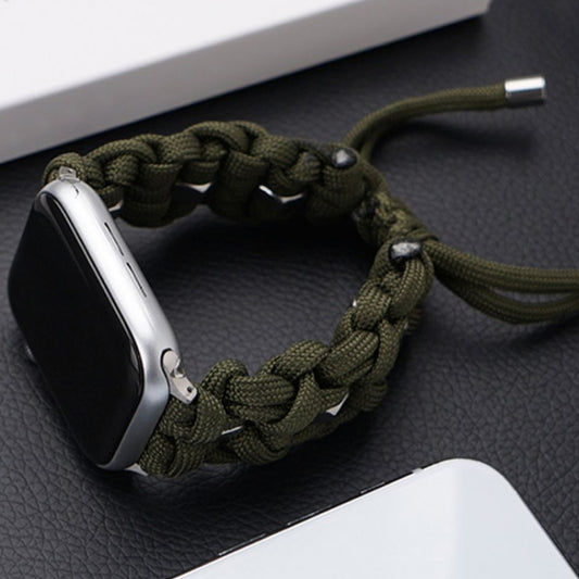 For Apple Watch Series 5 40mm Screw Nut Braided Paracord Watch Band(Green) by bashfashion