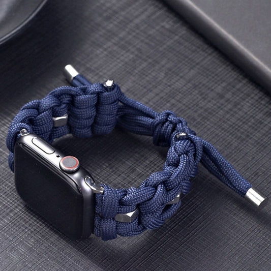 For Apple Watch Series 4 44mm Screw Nut Braided Paracord Watch Band(Blue) by bashfashion