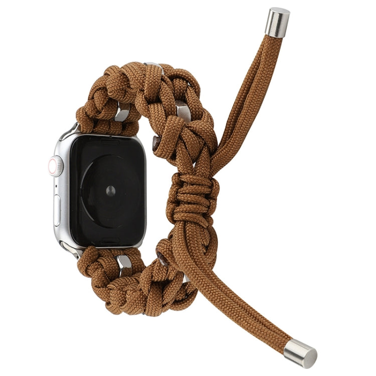 For Apple Watch Series 4 44mm Screw Nut Braided Paracord Watch Band(Coffee) by bashfashion