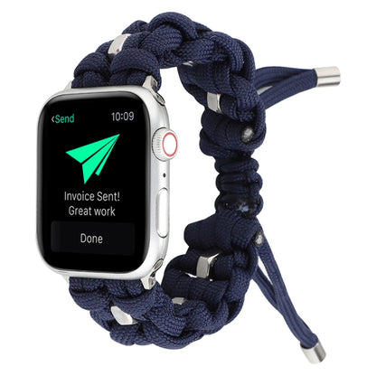 For Apple Watch Series 4 40mm Screw Nut Braided Paracord Watch Band(Blue) by bashfashion