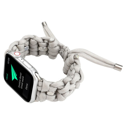 For Apple Watch Series 2 42mm Screw Nut Braided Paracord Watch Band(White) by bashfashion