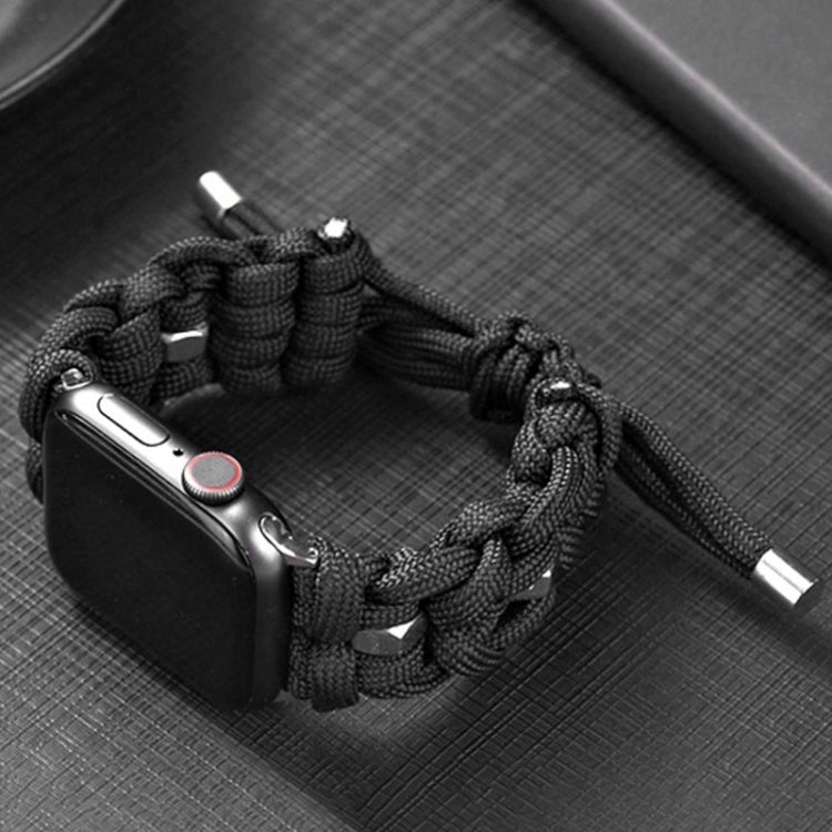 For Apple Watch Series 2 38mm Screw Nut Braided Paracord Watch Band(Black) by bashfashion