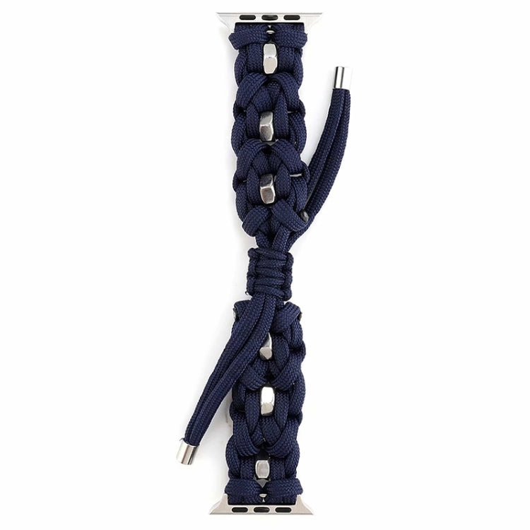 For Apple Watch Series 2 38mm Screw Nut Braided Paracord Watch Band(Blue) by bashfashion