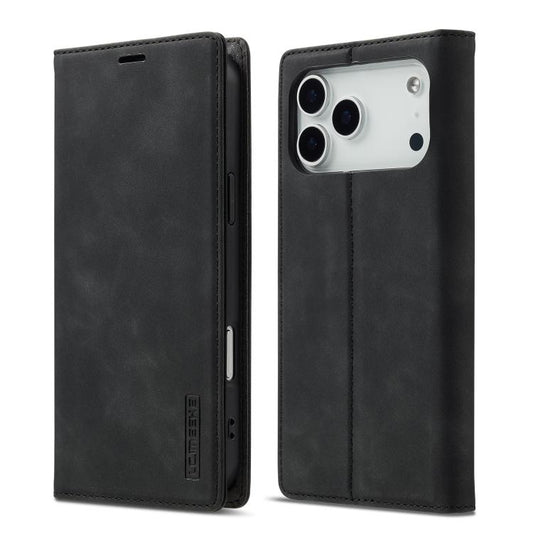 For iPhone 17 Pro Max LC.IMEEKE Strong Magnetism Microfiber Leather Phone Case(Black) by LC.IMEEKE