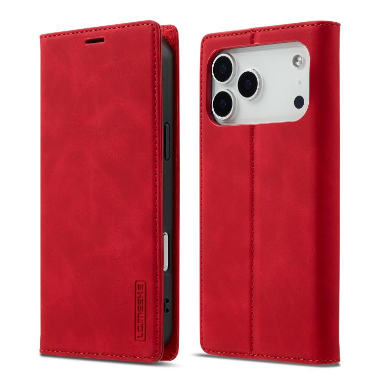 For iPhone 17 Pro Max LC.IMEEKE Strong Magnetism Microfiber Leather Phone Case(Red) by LC.IMEEKE