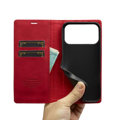 For iPhone 17 Pro Max LC.IMEEKE Strong Magnetism Microfiber Leather Phone Case(Red) by LC.IMEEKE
