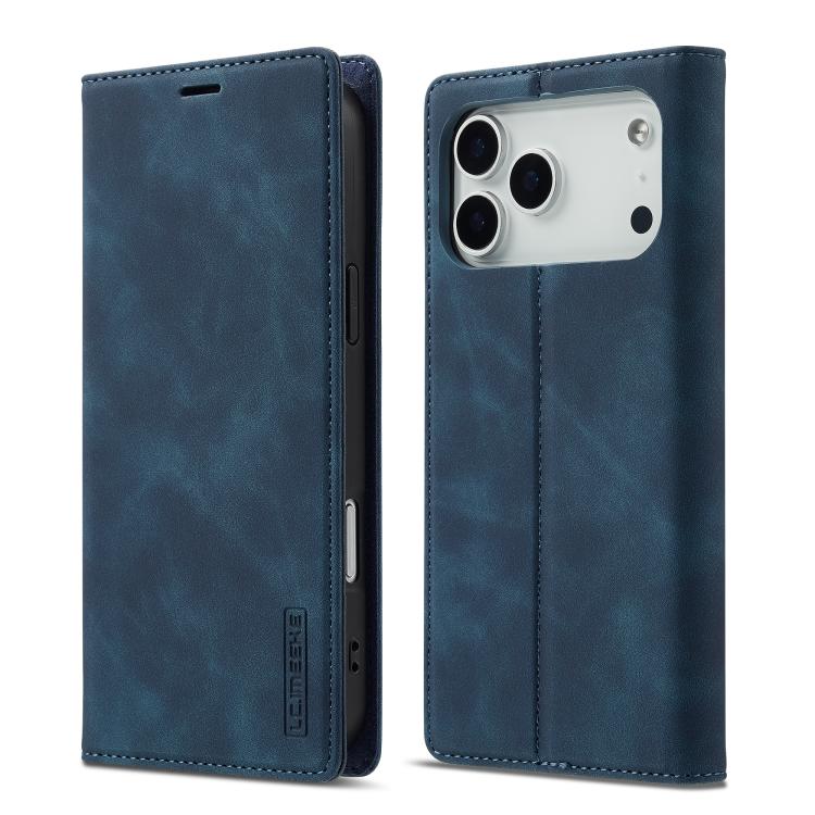 For iPhone 17 Pro Max LC.IMEEKE Strong Magnetism Microfiber Leather Phone Case(Blue) by LC.IMEEKE