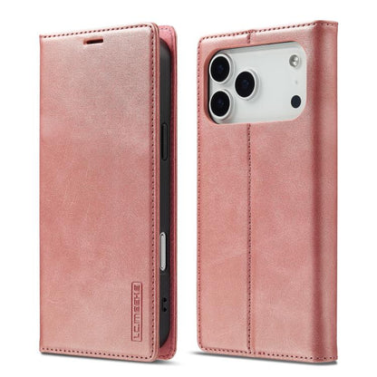 For iPhone 17 Pro Max LC.IMEEKE Strong Magnetism Microfiber Leather Phone Case(Rose Gold) by LC.IMEEKE