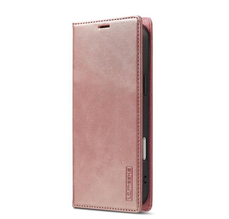 For iPhone 17 Pro Max LC.IMEEKE Strong Magnetism Microfiber Leather Phone Case(Rose Gold) by LC.IMEEKE