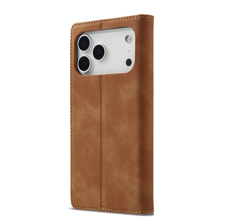 For iPhone 17 Pro Max LC.IMEEKE Strong Magnetism Microfiber Leather Phone Case(Brown) by LC.IMEEKE