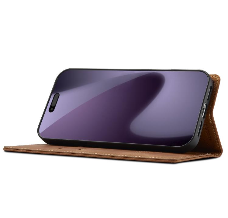 For iPhone 17 Pro Max LC.IMEEKE Strong Magnetism Microfiber Leather Phone Case(Brown) by LC.IMEEKE