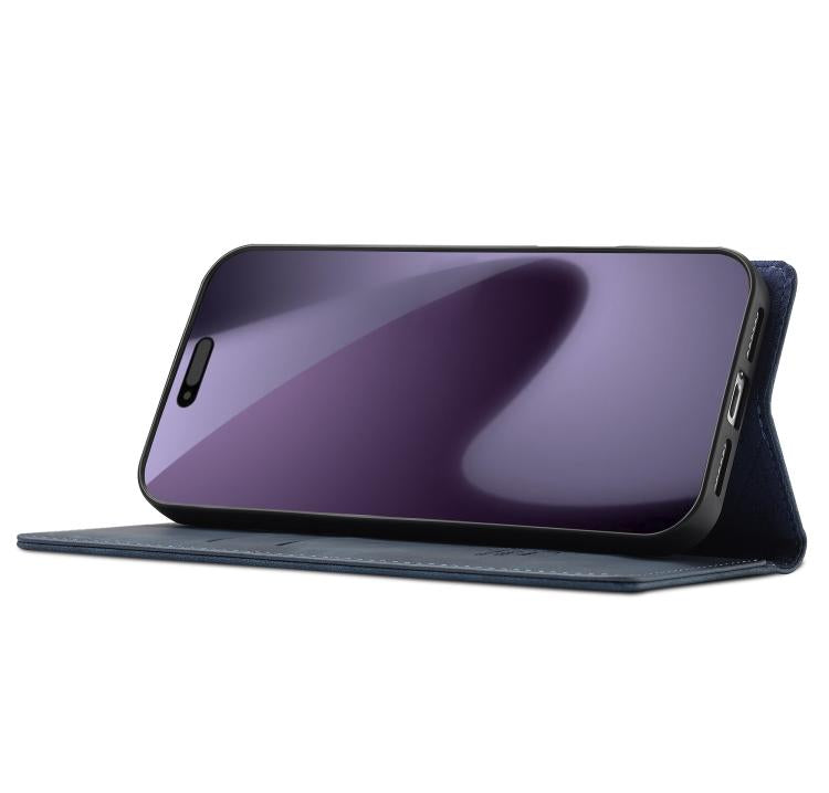 For iPhone 17 Pro LC.IMEEKE Strong Magnetism Microfiber Leather Phone Case(Blue) by LC.IMEEKE