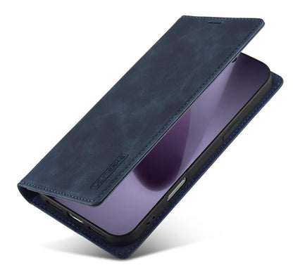For iPhone 17 Pro LC.IMEEKE Strong Magnetism Microfiber Leather Phone Case(Blue) by LC.IMEEKE