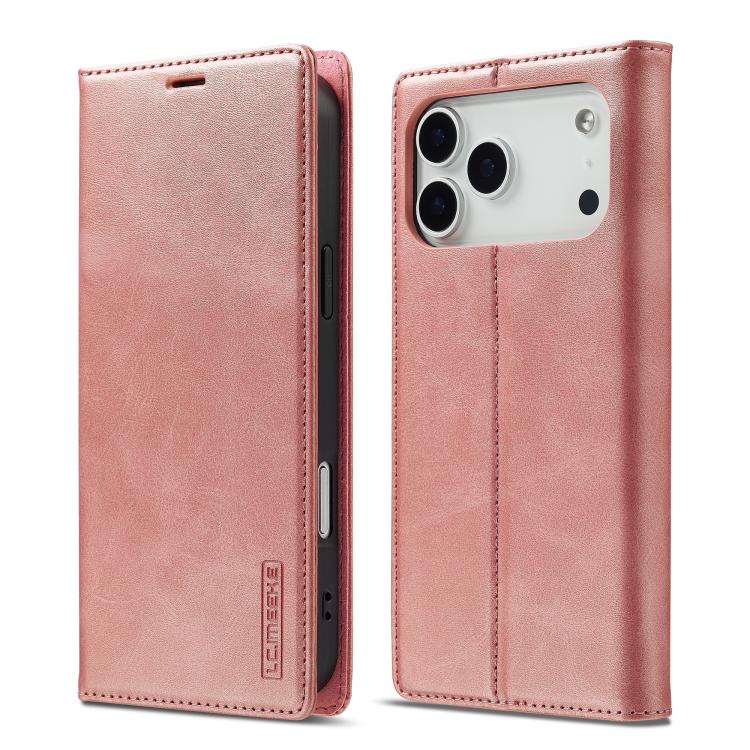 For iPhone 17 Pro LC.IMEEKE Strong Magnetism Microfiber Leather Phone Case(Rose Gold) by LC.IMEEKE