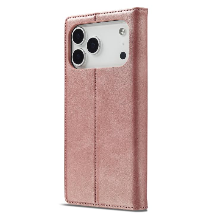 For iPhone 17 Pro LC.IMEEKE Strong Magnetism Microfiber Leather Phone Case(Rose Gold) by LC.IMEEKE